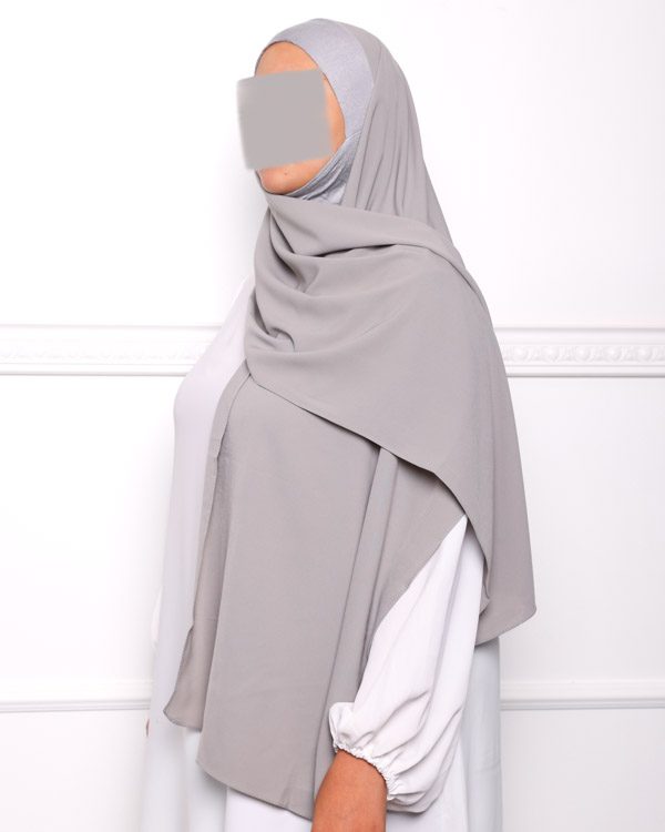 HIJAB CAGOULE INTÉGRÉ À ENFILER Hijab cagoule à enfiler pour femme pas cher mon hijab pas cher gris
